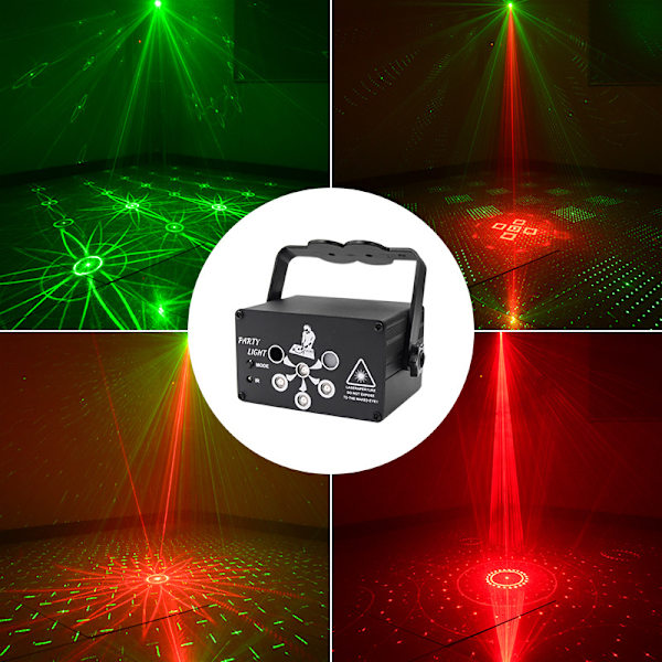 6-huls mini ktv laserlampe USB jule stjernehimmel projektor