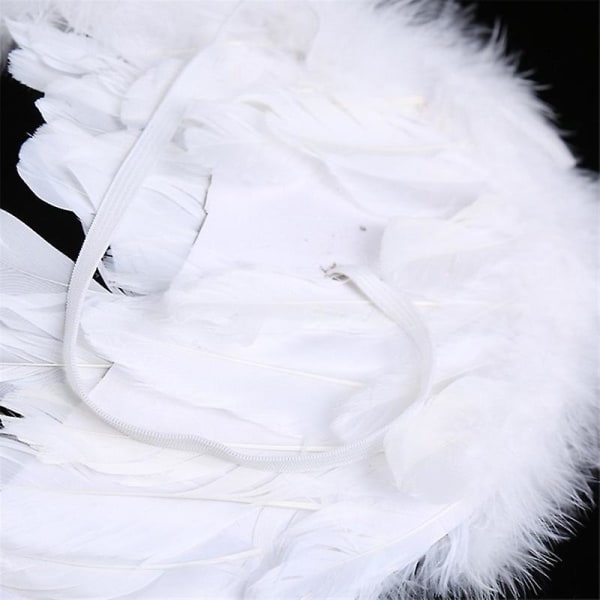 Hvid Angel Style kostume englevinger med Aura og tryllestav Medium S