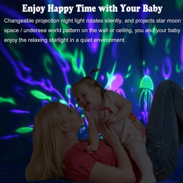 Star Projector Night Light för barn Baby 360 grader