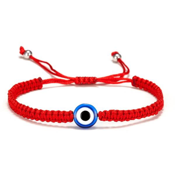 （2 stycken）Big Evil Eye justerbart armband Kabbalah Red String Am