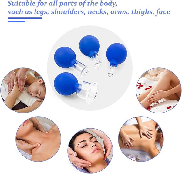 4 st. ansiktskopps-massageset, professionella glaskoppar DXGHC