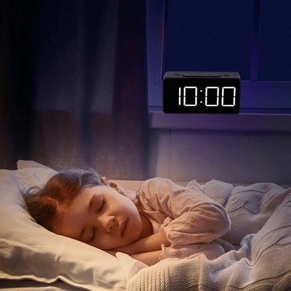 Digital väckarklocka - Vit Vit