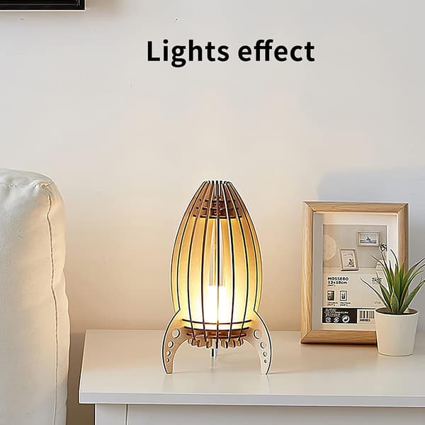 Romrakett nattlys, LED tre romrakett nattlampe, c