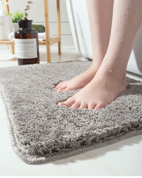 Baderomsteppe 24x35 Tommer Grå Badematte Sølvgrå Best Absorberende
