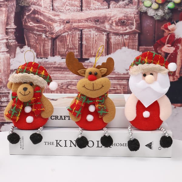4 stk. Julepynt Gammel mand snemand hjort jul