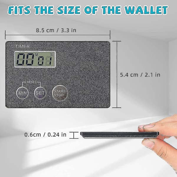 Timer Kreditkortsstorlek Digital Nedräkningstimer Magnetisk Baksida DXGHC