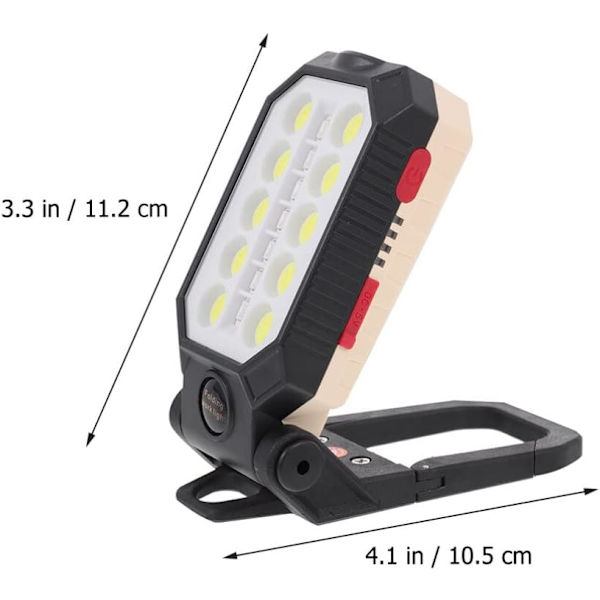 Bærbar LED-campinglampe for utendørs, oppladbar, COB
