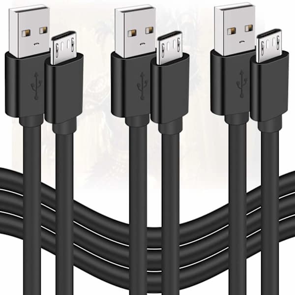 (3 stk.) PS4/PS5 Sony Playstation 4 controller opladerkabel 3M (3-PAKKE) 3 meter