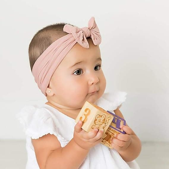 28 st Baby Flickor Hårband med Rosetter Nylon Hårbåge Elastiska Newbo