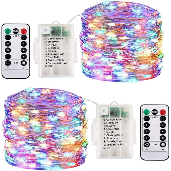 Batteridrivna Fe-Ljus, [2-pack] 20M 200 LED Vattentäta