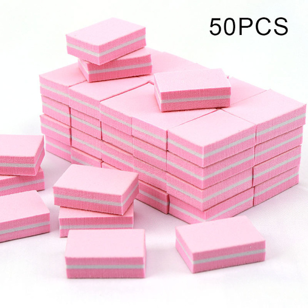 Set med 50 Nagelfilsblock, Professionell Dubbelsidig Polering