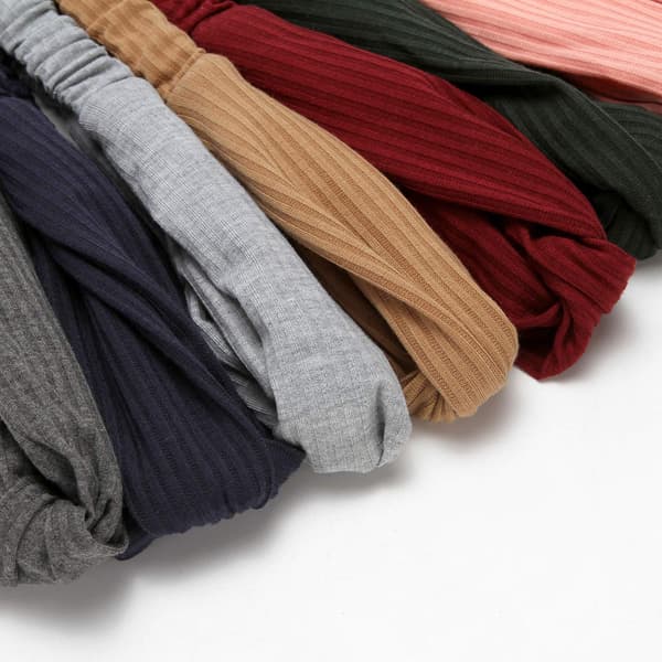 10 st Twisted Criss Cross Elastiska Hårband Mjuka Stickade Bomulls H