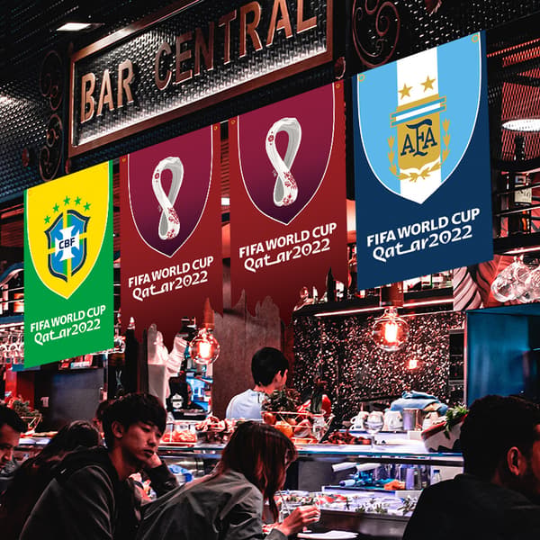Qatar VM 2022 Flaggfotballfest Dekorasjon Hengende Flagg