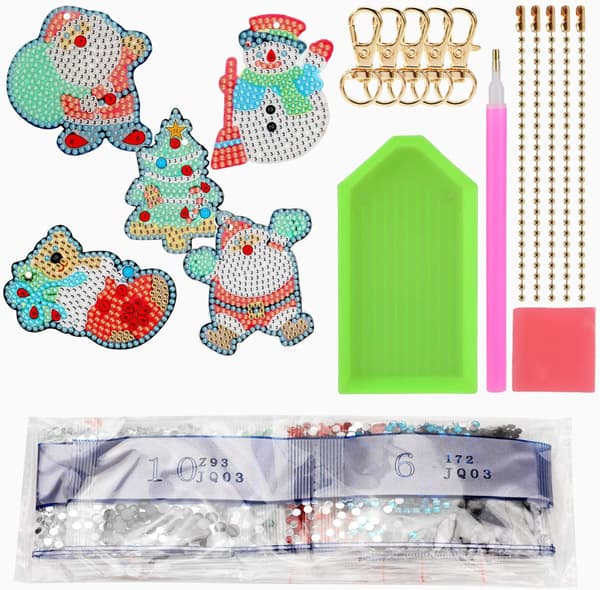 DIY Julepynt Nøglering Diamantmaleri Fuld Diamant, DIY 5D C DXGHC