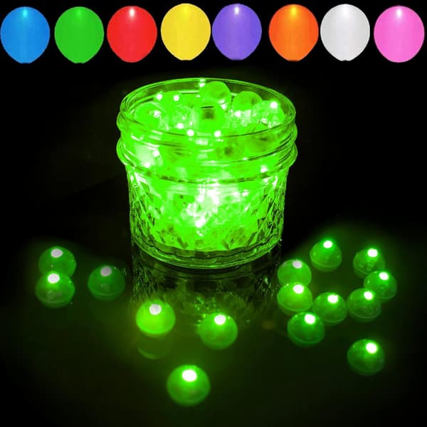 50 stk grønne LED ballonglys, runde LED kuleslys, mic