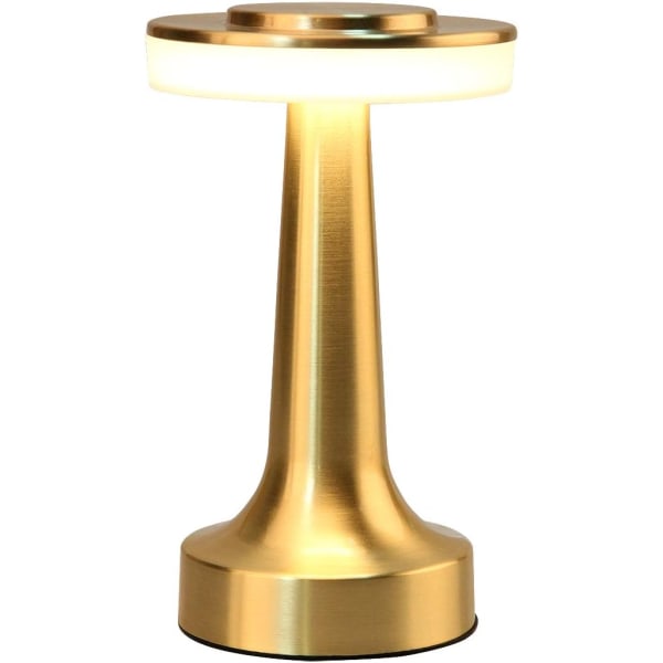 1 stycke guld bärbar LED-bordslampa med peksensor, 3 nivåer o