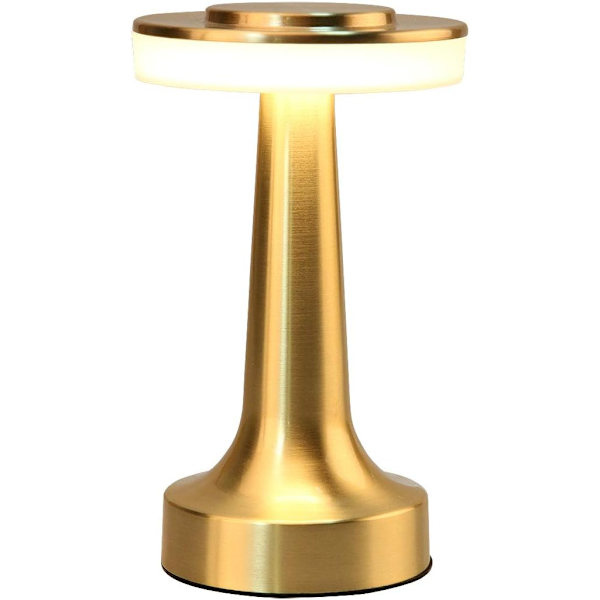 1 stycke guld bärbar LED-skrivbordslampa med touchsensor, 3 ljusstyrkenivåer