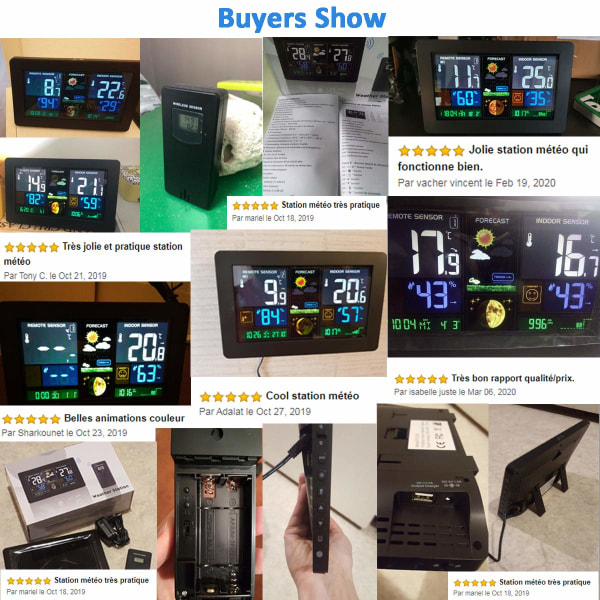 Radio Termometer Hygrometer Barometer Digital Innendørs Utendørs Moo
