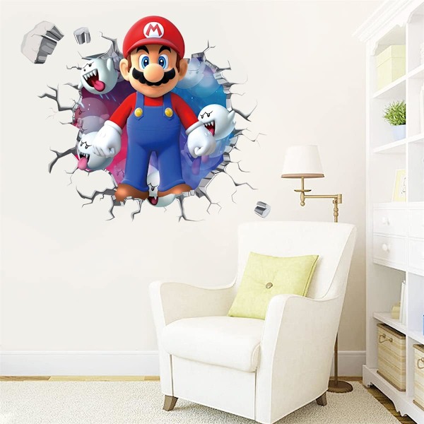 Mario Brothers väggdekaler barn tecknad sovrum bakgrund väggdekoration PVC väggdekor för pojkrum vardagsrum