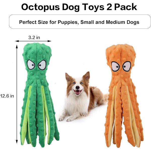 Plush Leksaker för Hundar utan Fyllning, Knycklande för Valpar som Tänder, Hållbara