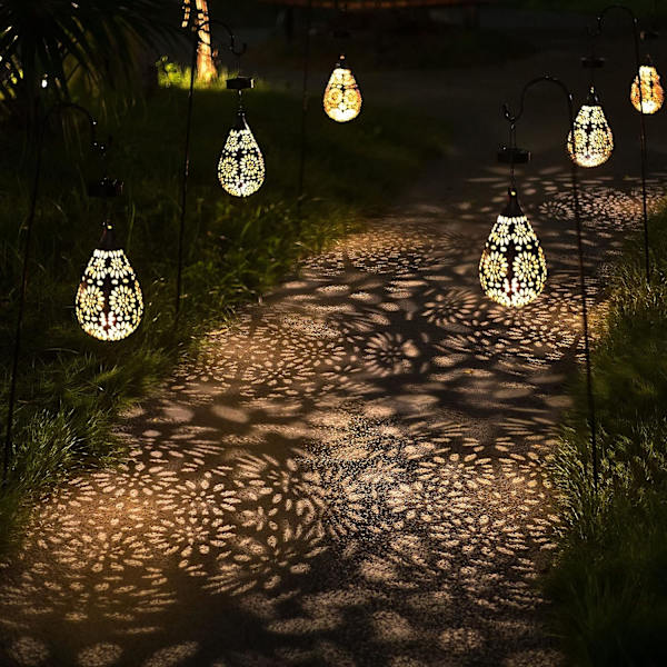 Hängande Solcellslampor Utomhus 2-pack Trädgård Boho LED Blomma Vatten