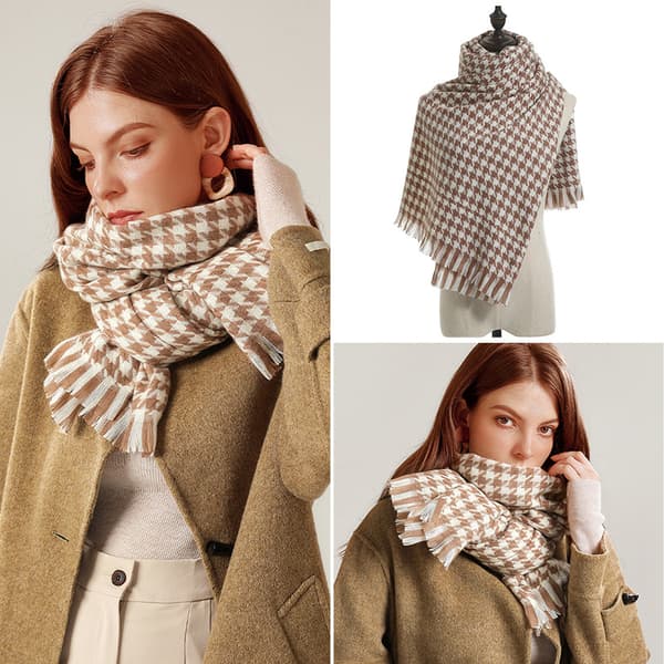 Dames Tartan Skjerf - Damer Vinter Lang Rutete Teppe Skjerf, Så