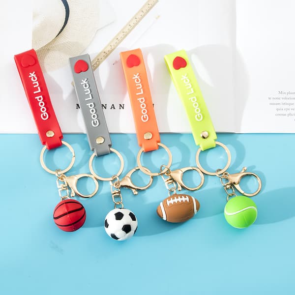 4-pack Världscupsimuleringsboll Nyckelring Epoxi Cup Fotboll Bas