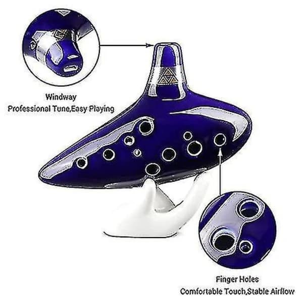 Zelda Ocarina med sangbog, 12-hullers Alto C Zelda Ocarinas, D