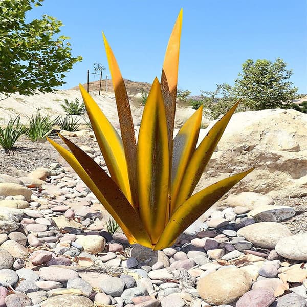 Agaveplante Metallisk Hagepynt Antikk Metallsculptur Antikk