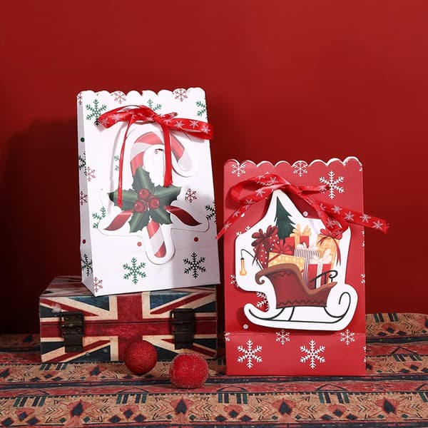 12 stk. Julegaveæsker - Små Juleposer, 4 Premium Designs