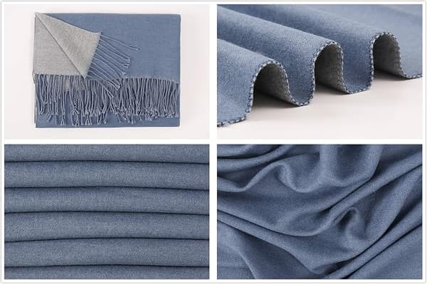 Uldscarf Vinter Shawl Til Kvinder Lang Stor Tyk Varmt Vendbar