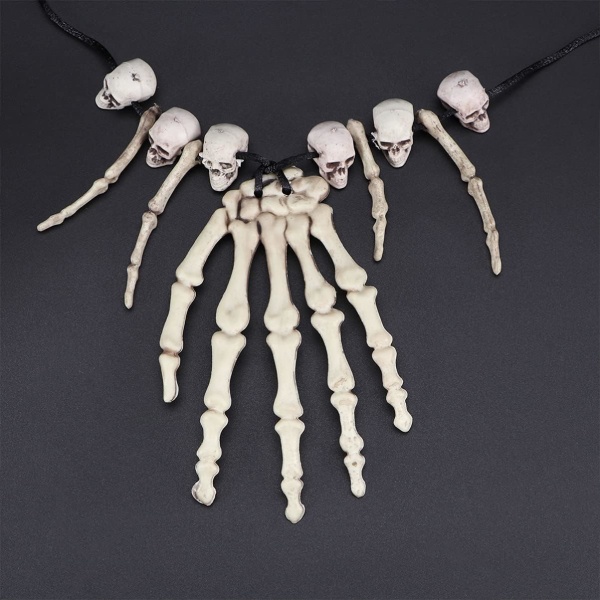 Skull Hänge Halsband Skeleton Head Hand Bone Charm Cosplay Fanc