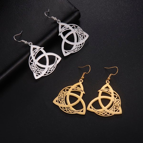 Keltiska Trinity Knot Örhängen för Kvinnor och Flickor Keltisk Knot Halvmåne