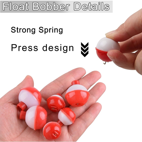 Fiskeklipp Float, Stiv ABS Tryckknapp Fiske Rund Boj Floa