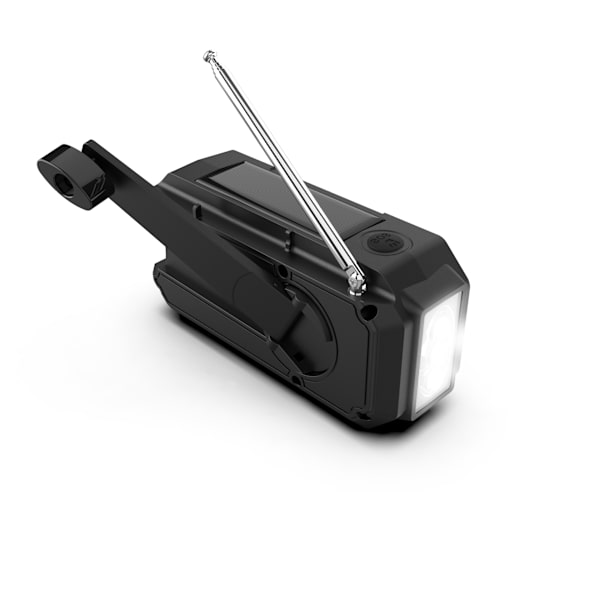 Bärbar radiohandvev AM/FM-radio Dynamo Radio LED-ficklampa