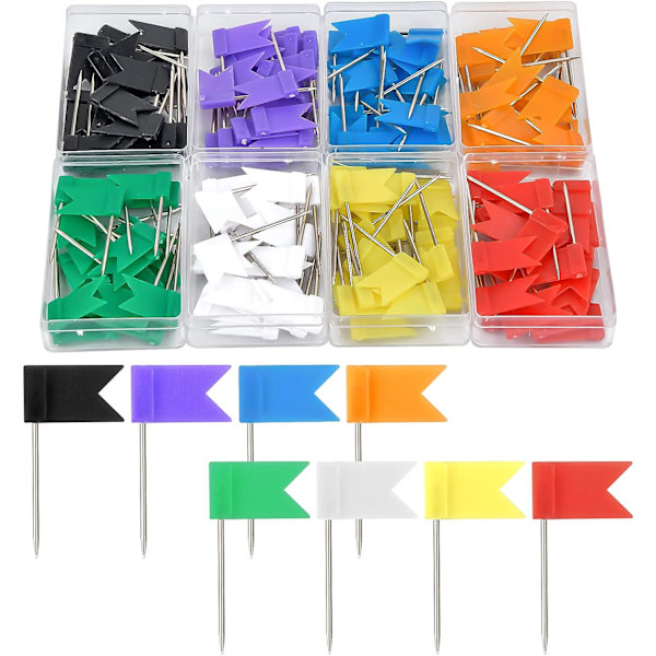 160 Flag Pins, 8 Små Ask World Map Flag Pins, Korktavla Pin Ma