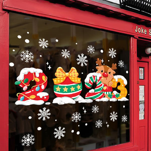 Julklappsfönsterdekoration 2023 Snöälg Festival Väggdekoration