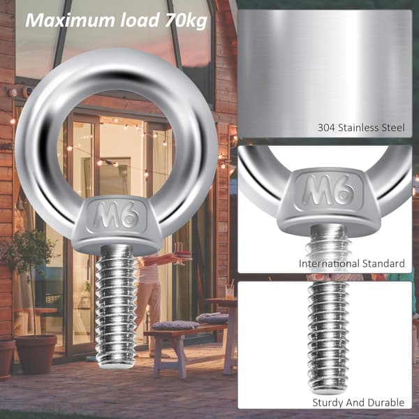 Ögonbultar M6 Ögonbultar Lyftöglor Tråd Skruvar 304 Rostfritt