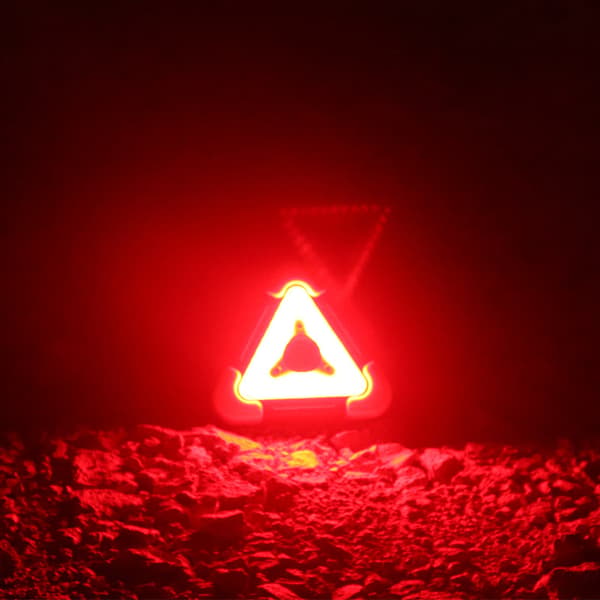 Solcelled trekant advarselslys, bærbart arbeidslys