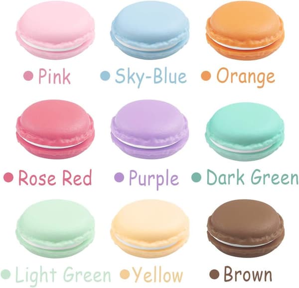 9 stk Mini Macaron Opbevaringsboks, Farverige Macaron Formet Opbevaring DXGHC