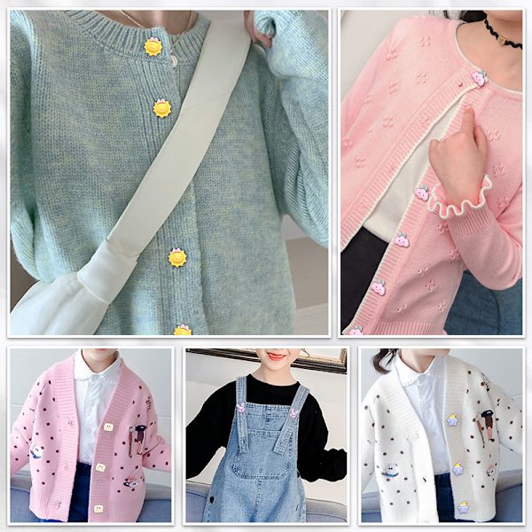22 børneknapper Tegneserie tøj Frakke knapper Cardigan s DXGHC