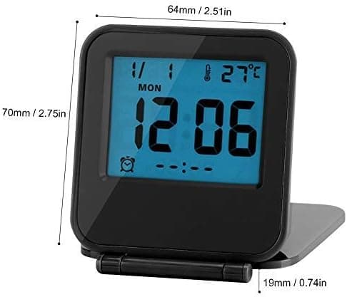 Digital Reseklocka, Mini Vikbar Bärbar Alarmkalender