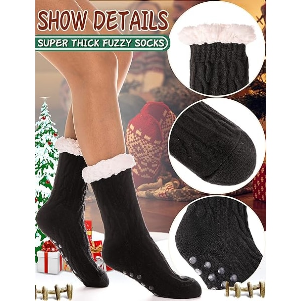 Dames Slippers Fluffy Sokker Fuzzy Cosy Cabin Varme Vinter Bløde Tykke