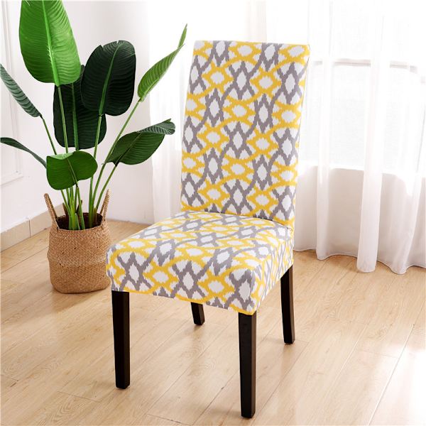 2 stk Spisebordstoltrekk Stretch Trykte Stolseter