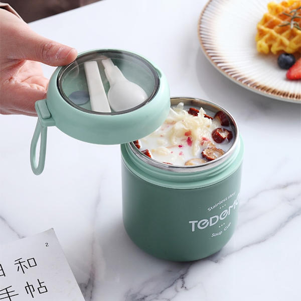 500ml Termoslunchbox i Rostfritt Stål med Sked för Barn