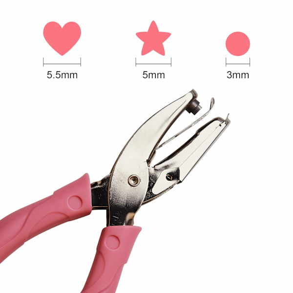 Stjerne Hulstans med Pink Greb til Papirhåndværk (5mm)