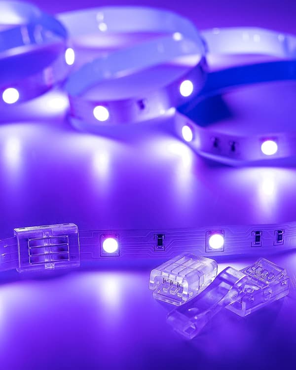 4-Pins LED Lysbåndsforbindelser 10 Pak 10mm Loddefri Gapless