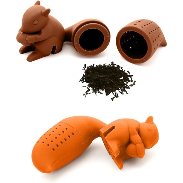 Tea Infuser, 100% livsmedelskvalitet silikon te Infuser (ekorre Set o