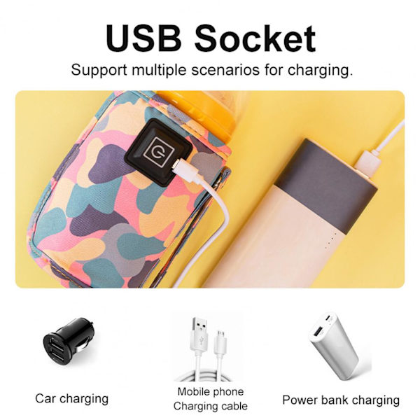 USB-uppvärmd Värmepåse för Mjölk/Vatten, Resevänlig, Isolerad, för Spädbarn