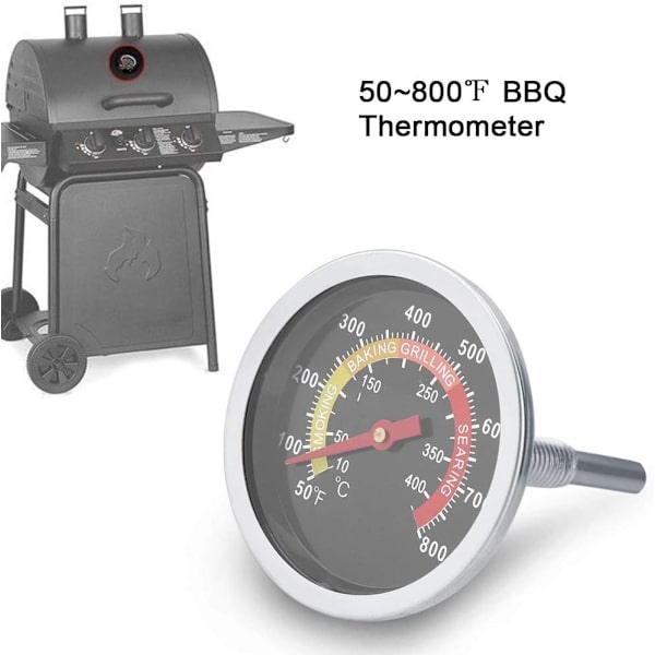 BBQ-termometer - 50~800℉ Temperaturmåler i rustfritt stål for B